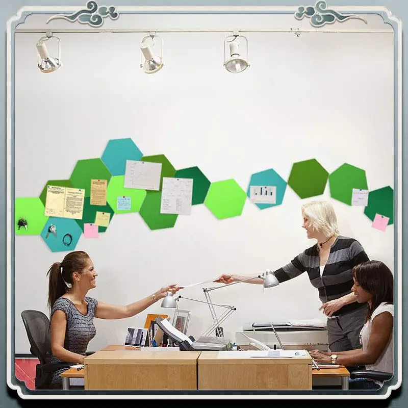 

Premium 10 Pcs Hexagon Felt Board Hexagonal Felt Wall Sticker 3D Decorative Home Message Board Self-Adhesive Kids Room Baseboard