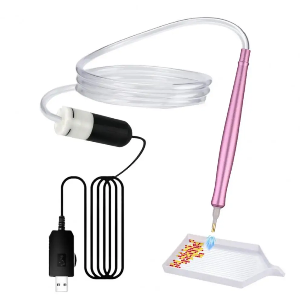 Bolígrafo eléctrico de arte de diamante al vacío, lápiz óptico de taladro 5D sin cera para adultos y niños, herramienta artesanal fácil de bricolaje para pintura de gemas