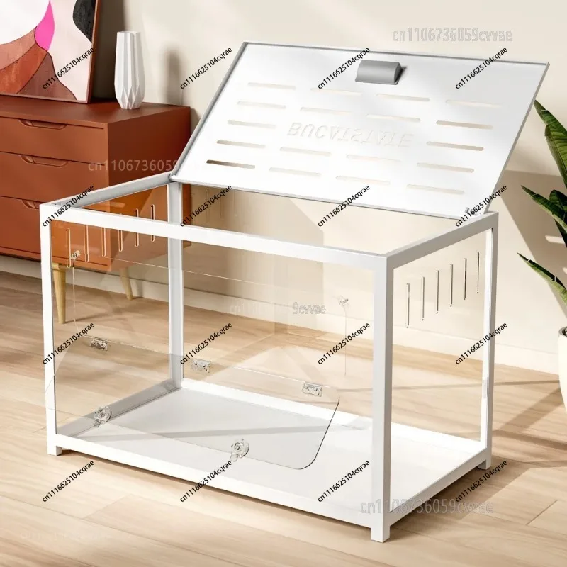 80Cm Extra Transparent Acrylic Hamster Cage, Large Space Metal Animal Pet Cage Assembly