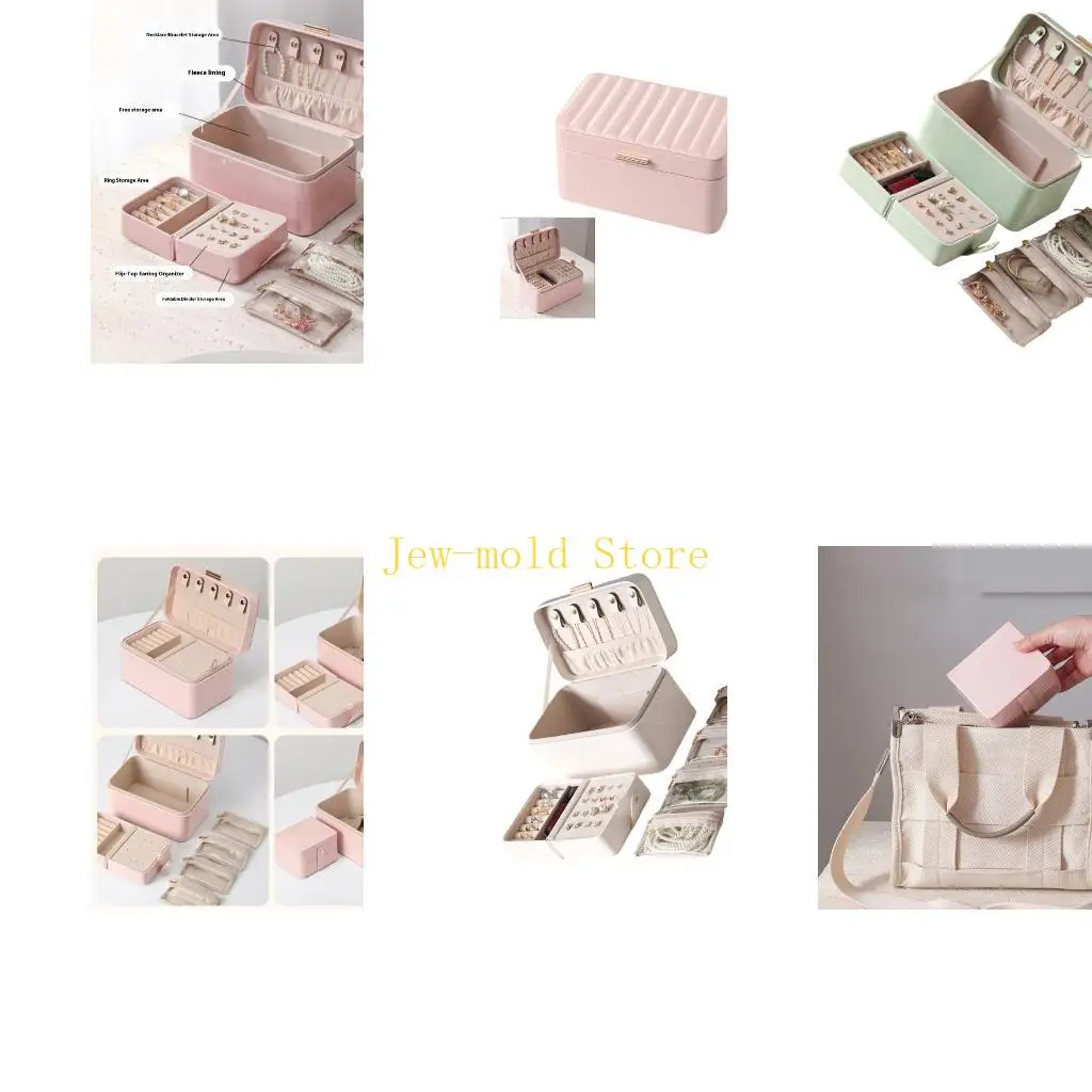 

C71B Compact Jewelry Travel Organizers Premium Multi Section Protective Case Women