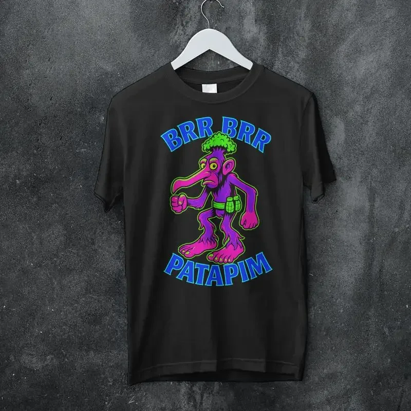 T Shirt meme fun shark Tralalero Tralala strange absurd Tung Sahur Italian Brainrot Brr Patamin Chimpanzini Bananini