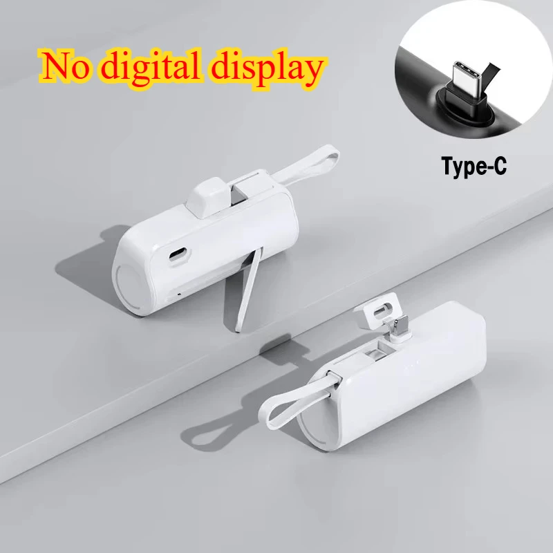 Mini 10000mAh Capsule 2-in-1 Large Capacity Digital Display Portable Fast Charging External Battery for Iphone Samsung