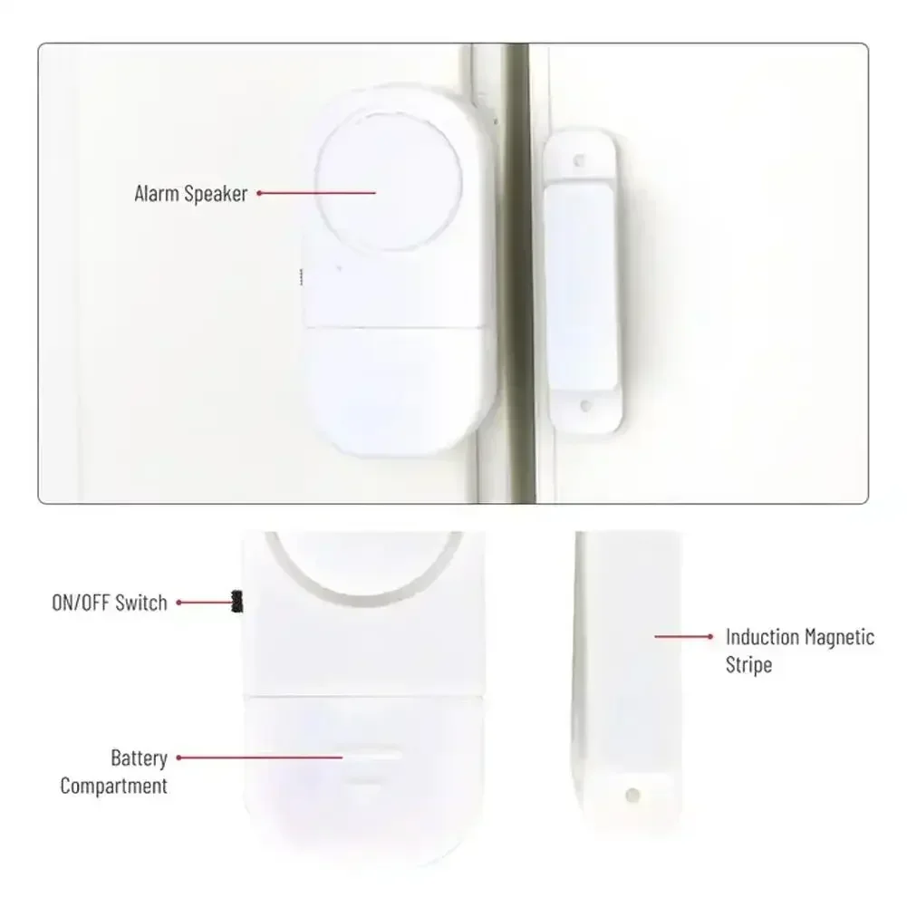 3pcs Door Window Wireless Burglar Alarm with Magnetic Sensors Home Safety Wireless System Security Device