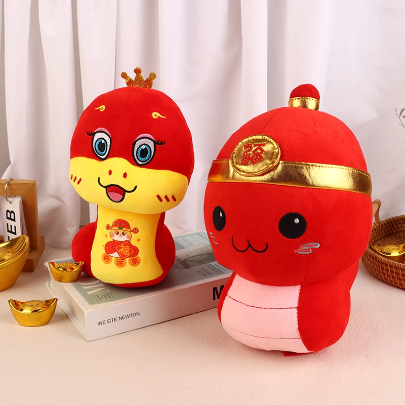 Year Of Snake Cushion Chinese New Year Snake Pillow Cute Plush Snake Dolls Chinese Spring Festival Decor Plush Toys Gift