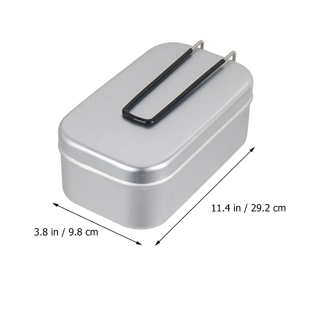 

Aluminum Lunch Box Foldable Handle Lightweight Rust Proof Portable Camping Cookware for Outdoor Picnic Hiking Bento Container