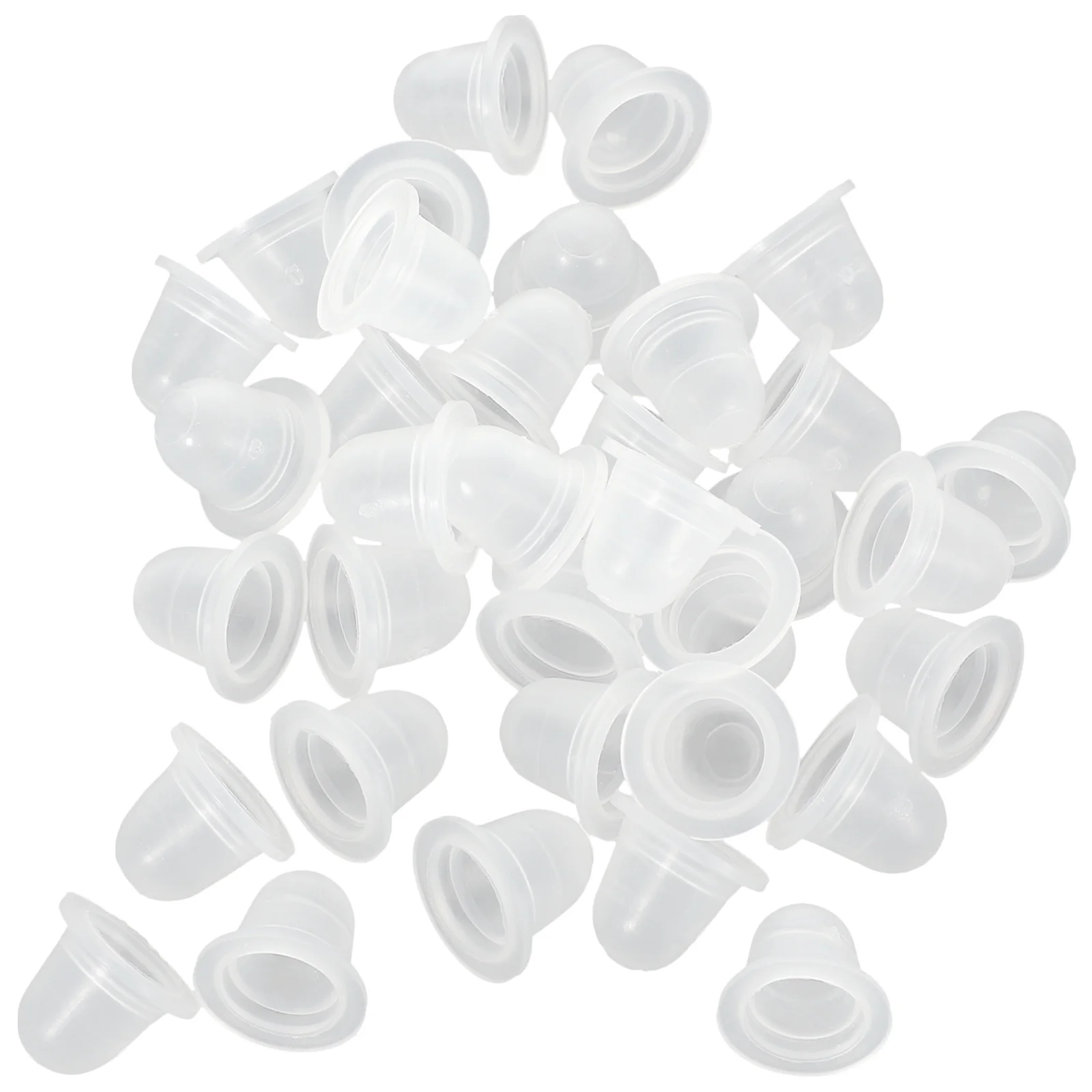 

200 шт. прозрачных силиконовых контейнеров для пигмента, многоразовые емкости для чернил U-образной формы для татуажа и наращивания ресниц, набор инструментов