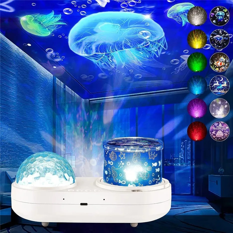 Ocean Starry Projector Led Night Light Kids Bedroom Constellation Galactic Projection Lamp 360 Degree Rotation Nebula Light