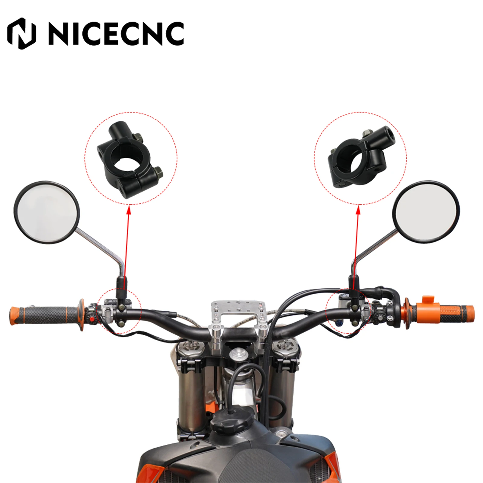 

7/8" Motorcycle Handle Bar Mirror Mount Holder Rearview Handlebar Mirror Clamp For KTM Suzuki Honda For Kawasaki BMW Yamaha ATV