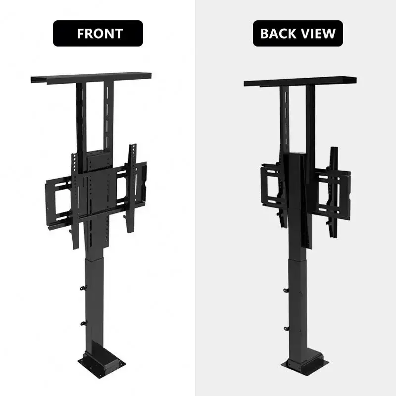 32-70 Inch Elektrische Tv Kast Lifter Tv Lift Stand Met Automatische Hoogte Aanpassing Lcd Monitor Lift Gemotoriseerde Tv Lift Kar