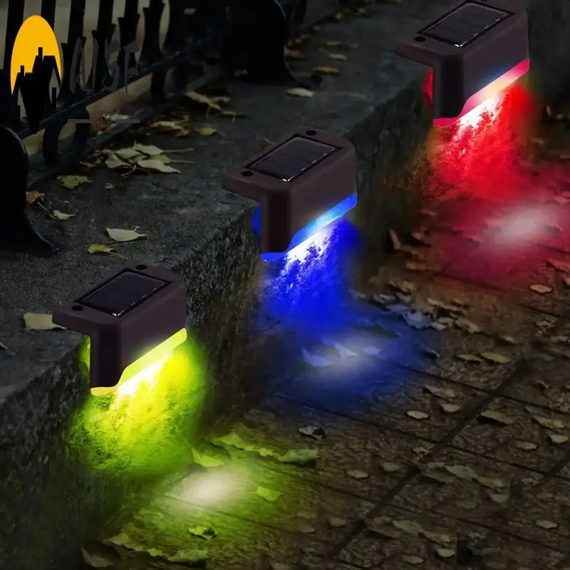 

A15F-12PCS LED Solar Step Lamp Path Stair Outdoor Garden Lights Waterproof Balcony Light Decoration For Patio Stair Light