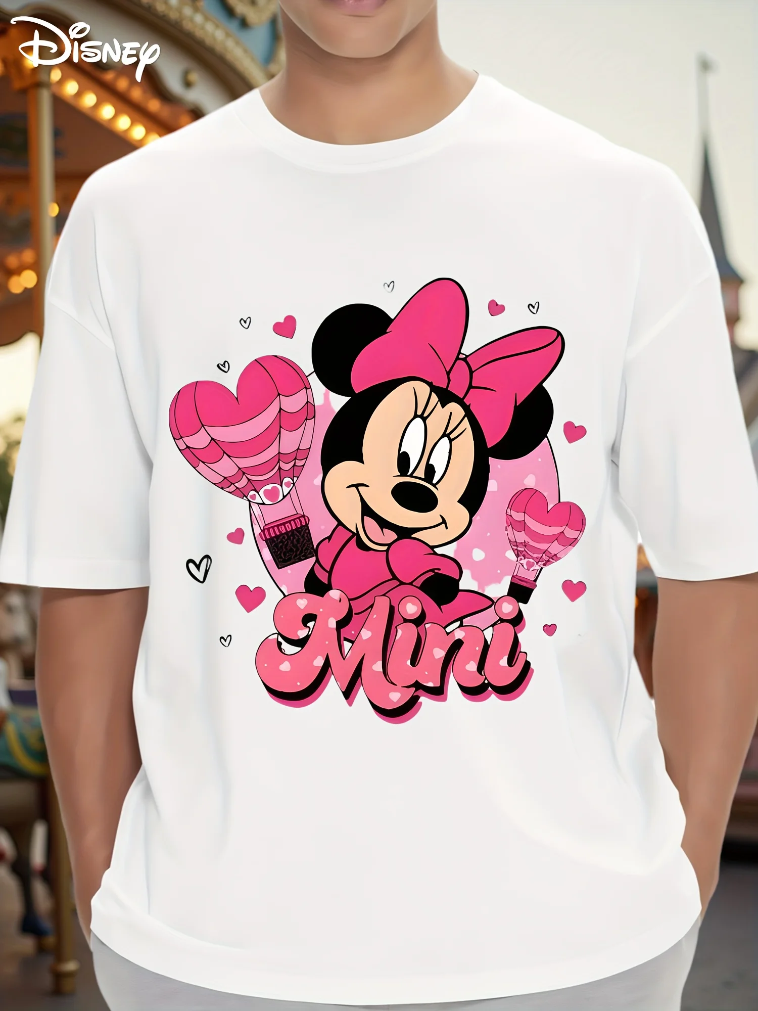 

2025 New Disney Trendy Fashion Leisure Pure Cotton T-shirt Retro Street College Style Commuting Y2k Harajuku Unisex