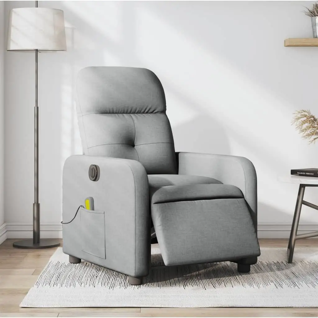 Cozy Light Gray Electric Massage Recliner Chair - Comfort & Relaxation for Home