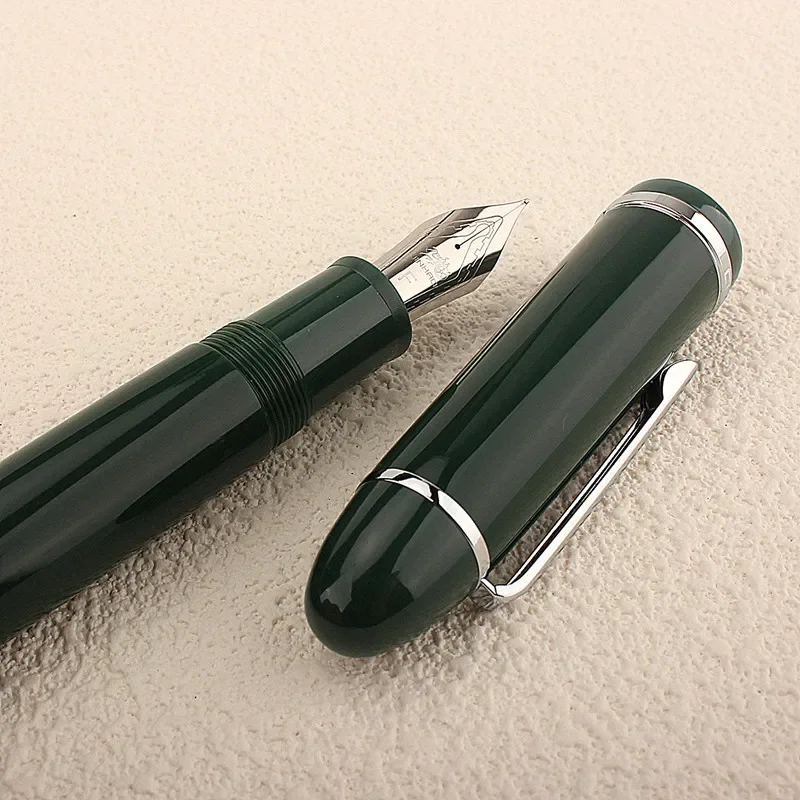 JinHao X159 Fountain Pens Metal Gold Clip EF 0.38mm F 0.5mm Nibs Acrylic School Office Supply Business Writing Pen Green view 4