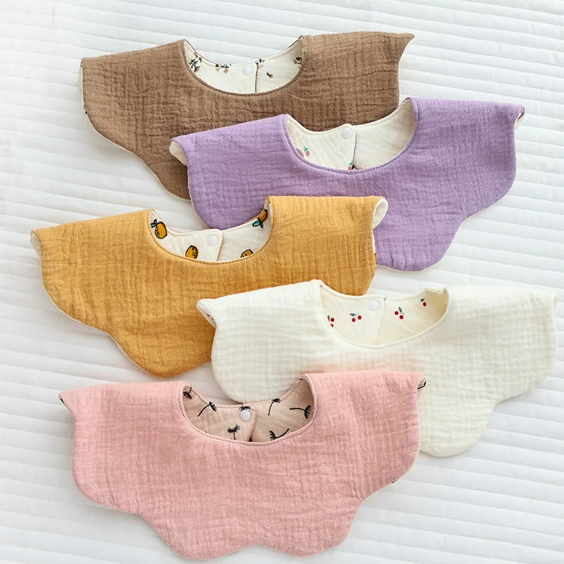 Double Side Pure Cotton Baby Bibs Newborn Infant Feeding Bibs 6 Layers Thicken Toddler Saliva Towel Infant Gauze Burp Cloths New