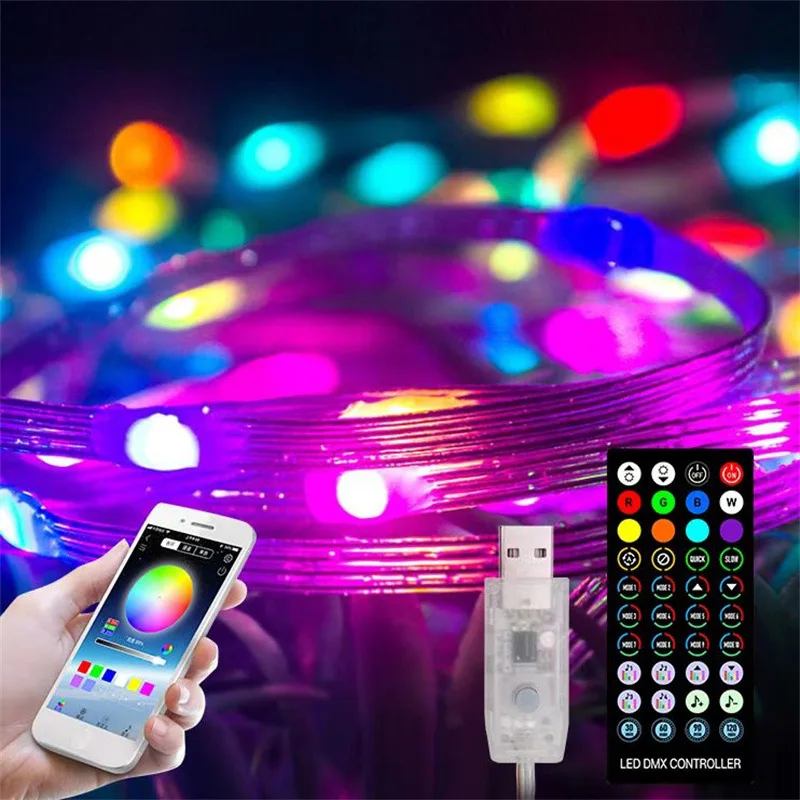 APP Trampoline Lights, USB Power, RGBIC Dreamcolor with Remote and App Control Sync up to Music, Super Bright to Play at Night