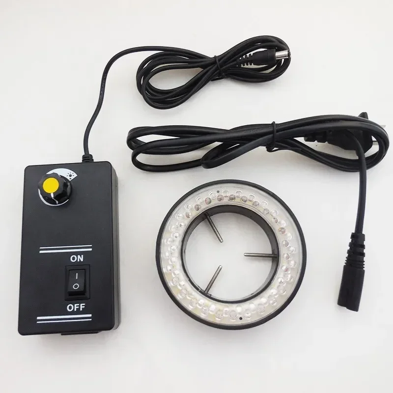 

Кольцевой светильник для микроскопа, 60 светодиодов, оптический стерео источник, лампа, регулируемая яркость, освещение, синий, зеленый, красный, белый, фиолетовый свет