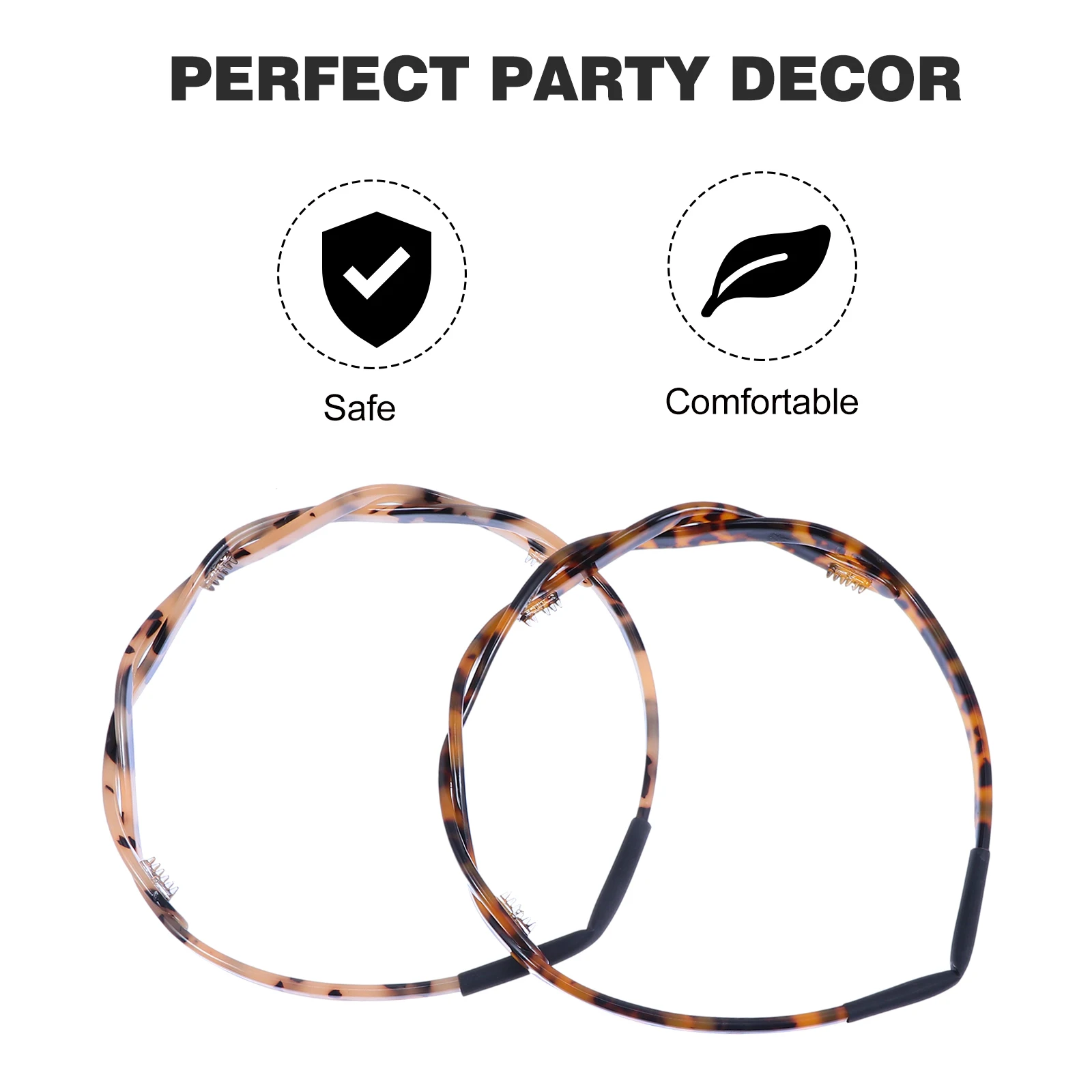 

2Pcs Acrylic Hair Accessories Headband Lightweight Material Teeth Design Holiday Gift Women Girls TORTOISESHELL Photo Prop