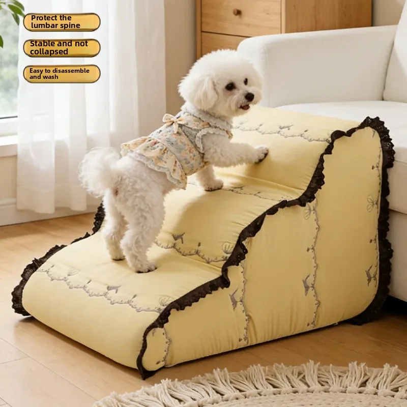 

Non-Slip Washable Bed Dog Ramp High Elasticity Sponge Pet Stairs Elderly Dog Climbing Steps for Sofa Slope Design Kittens Ladder