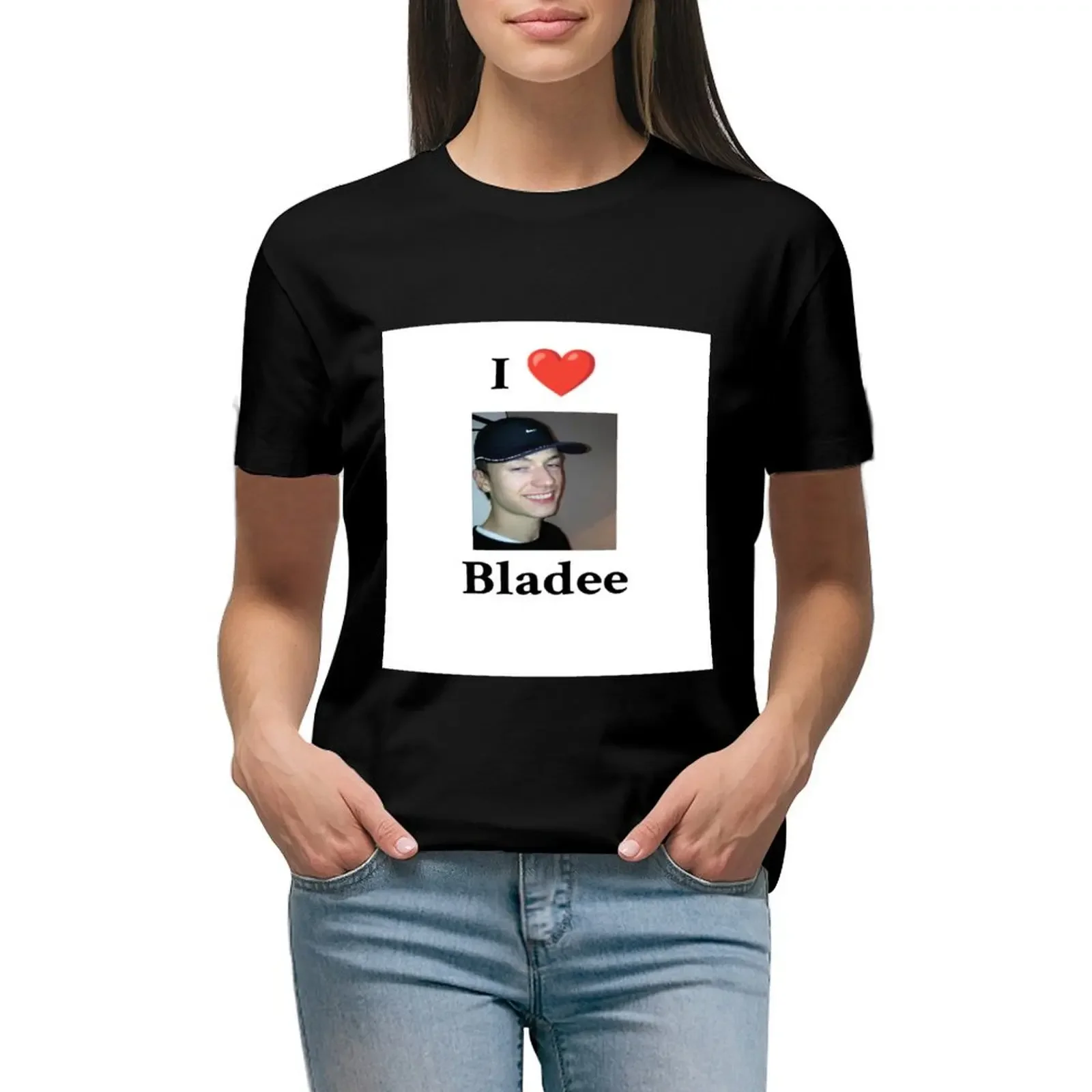 I Heart Bladee T-Shirt sublime Aesthetic clothing heavyweights graphics T-shirts for Women