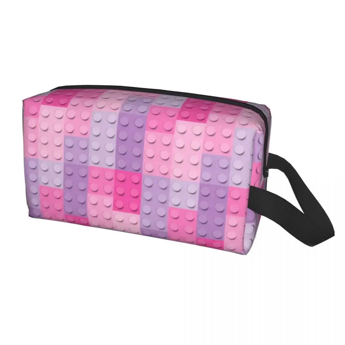 Custom Colorful Building Plastic Brick Toy Blocks Patterns Travel Toiletry Bag Women Makeup Cosmetic Bag Beauty Storage Dopp Kit