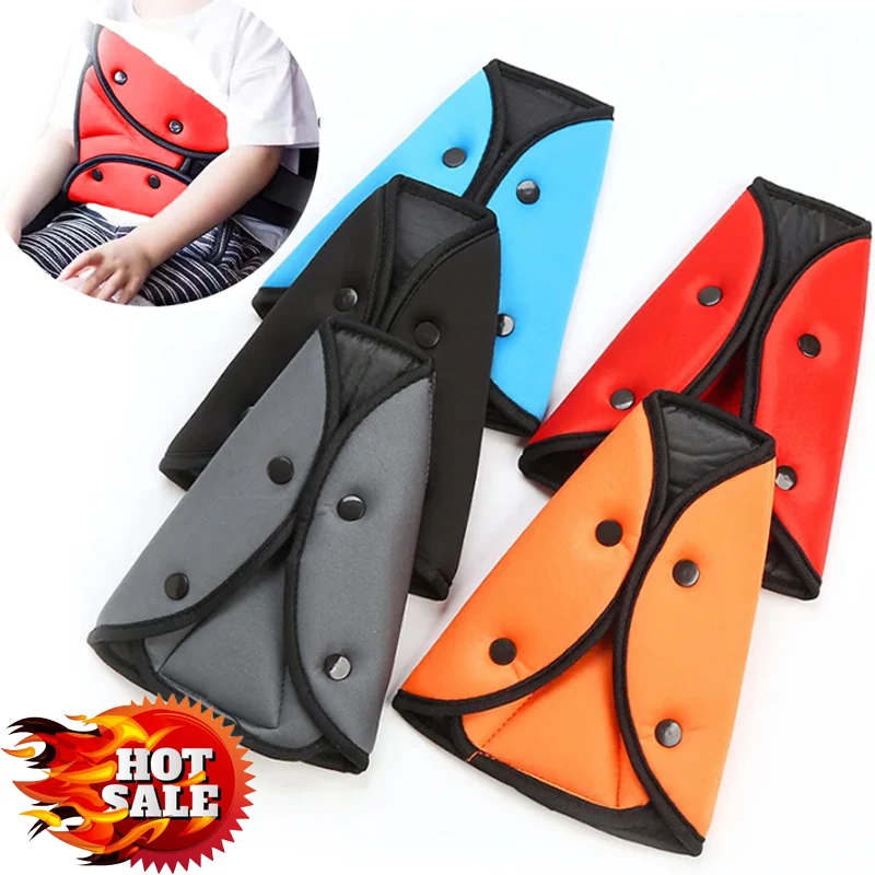 

Child Safety Belt Shoulder Protector Safety Belt Triangle Fastener Soft Anti-Choking Neck Buckle Adjustable Car Accessories