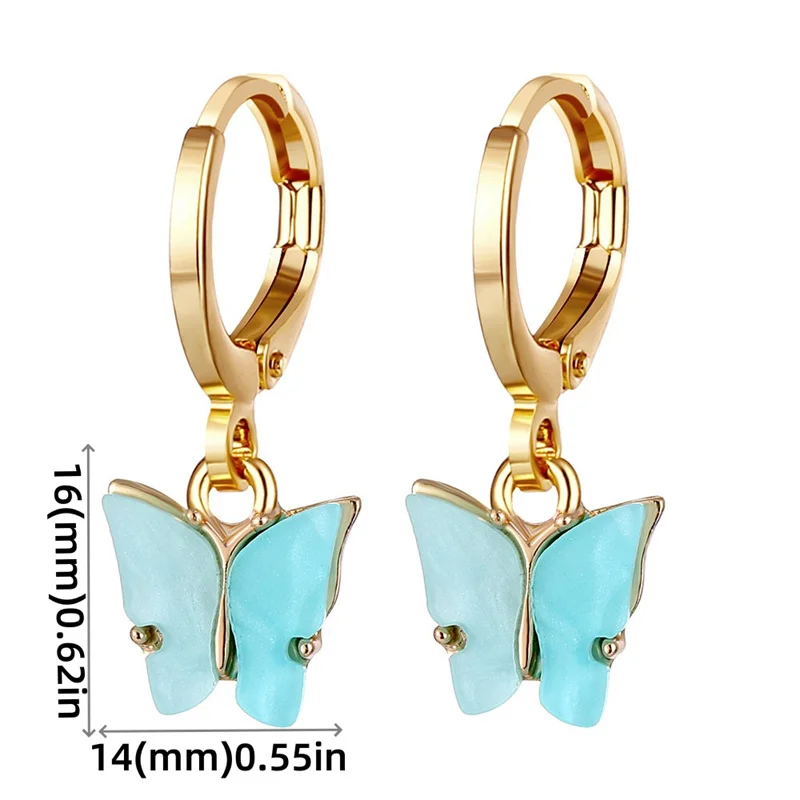 Colorful Butterfly Earrings - Vintage and Minimalistic Jewelry