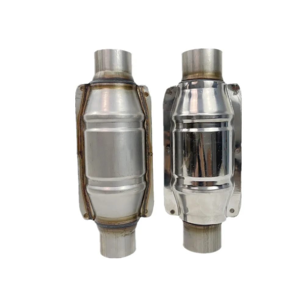 1 Piece Round Stainless Steel Universal Catalytic Converter  400 Cells High Flow Muffler Ceramic Catalyst  Euro 4 Standard