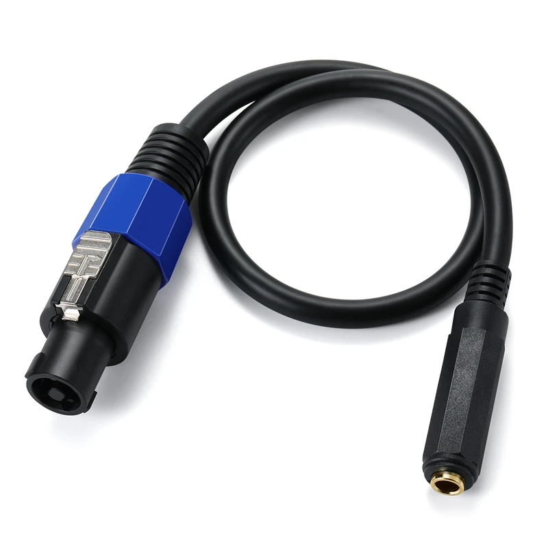 Speaker Cable Speakon Male Female To 6.35mm TS Mono 90 Degree Elbow OD8.0mm Pure Copper 0.6m2