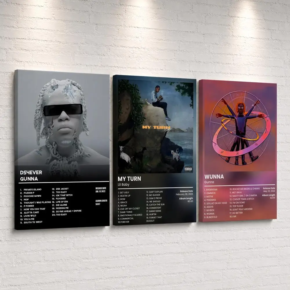 L-Lil Baby My Turn Music Album Framed Wall Painting Ready To Hang Canvas Wall Art Poster For Bedroom Living Room Home Decor Gift
