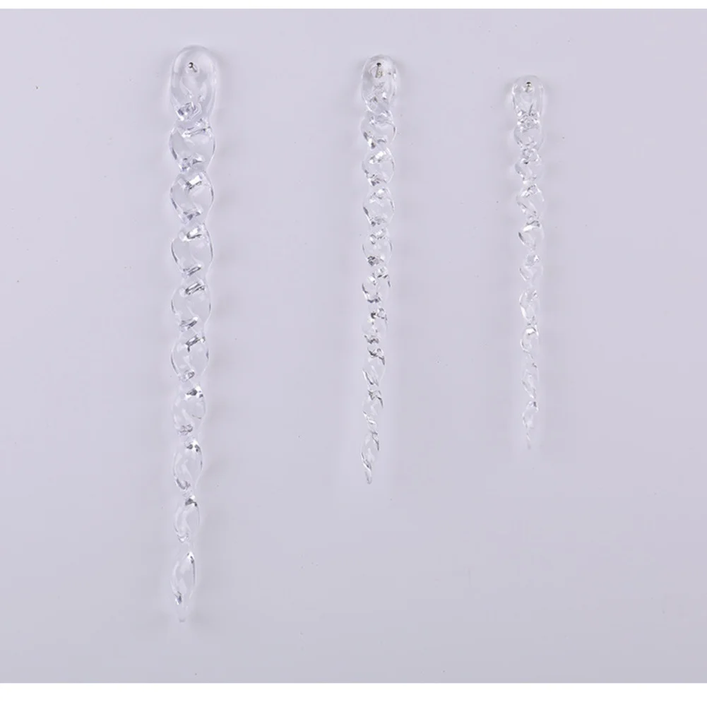 12 قطعة جليد الحلي Icicles قلادة مجموعة شجرة عيد الميلاد الديكور مع الحبل واضح وهمية جليد الشتاء ديكور المنزل نافيداد
