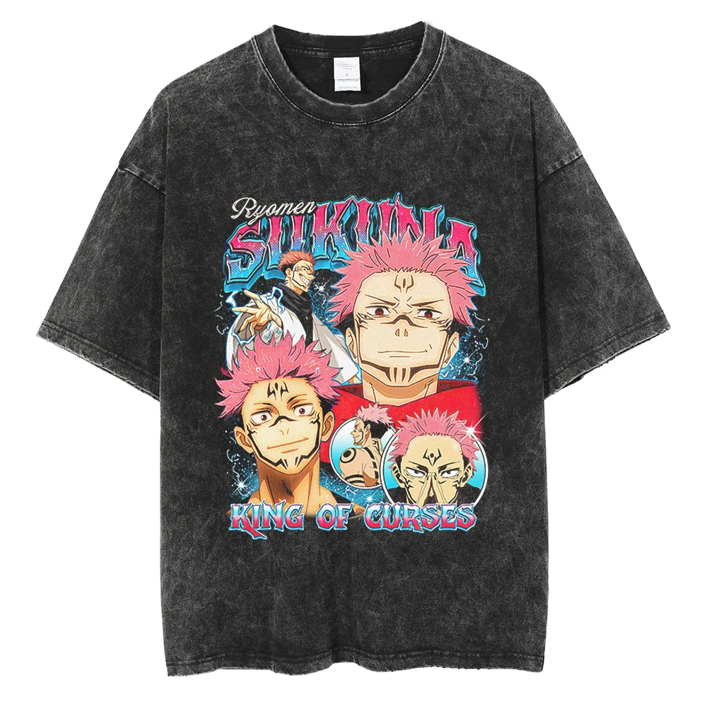 

Ryomen Sukuna Harajuku аниме дзюдзюцу кайсен летняя футболка мужская хлопковая винтажная уличная футболка большого размера для фитнеса женская повседневная с коротким рукавом