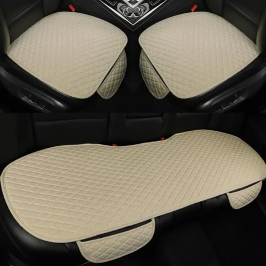 

Linen Car for Cars Include Pair Driver Pad Mat and for SUVs Cars Sedans 3Piece