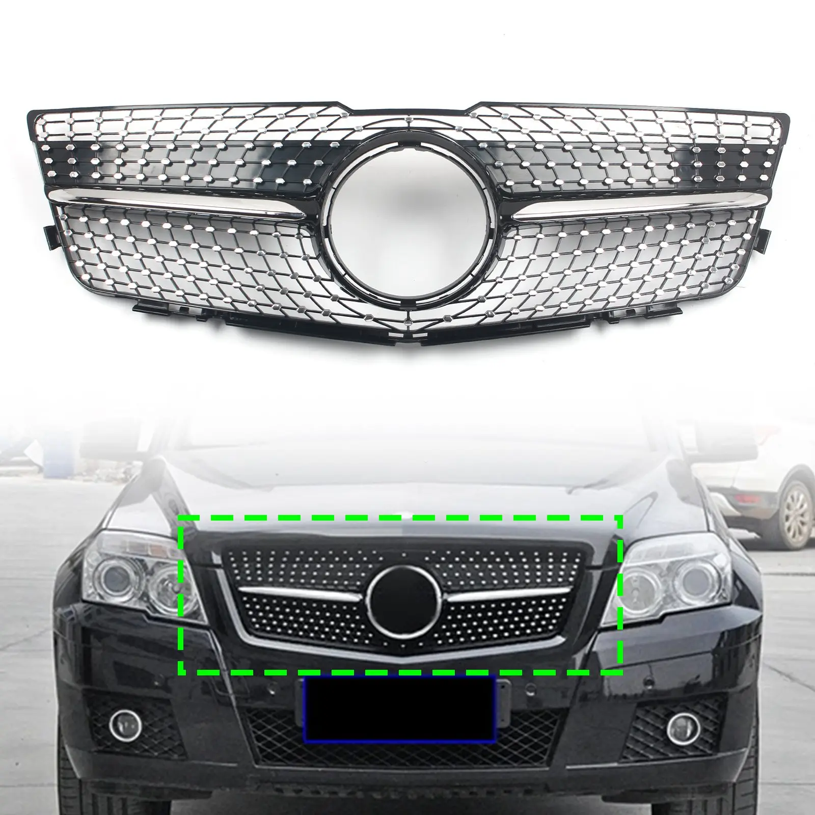 

Car Front Bumper Racing Grill Billet Gril Tuning Accessories ForBenz X204 GLK250 GLK350 GLK220 GLK280 GLK400 2008-2012