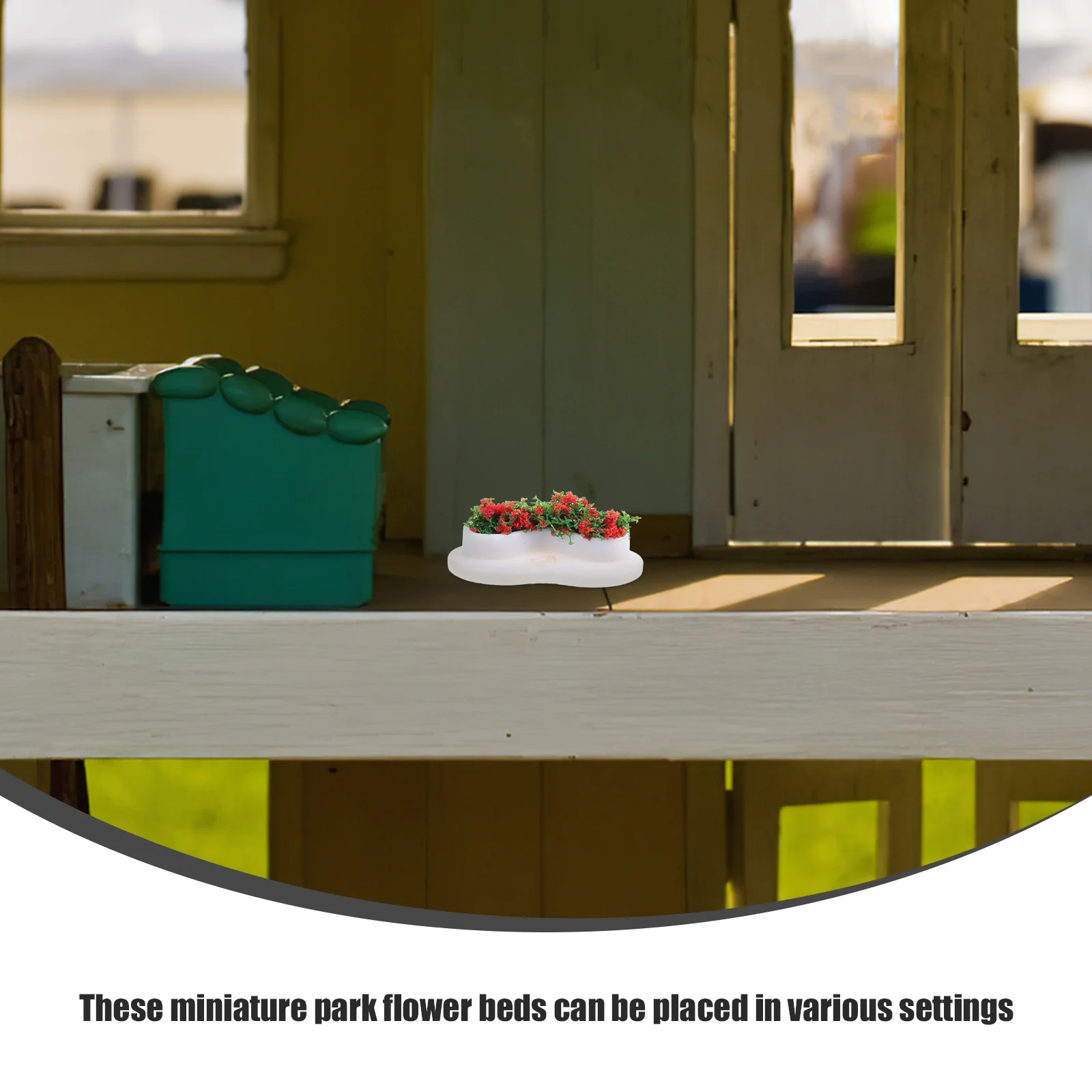 10-teiliges Mini-Kunstblumen-Set für Puppenhaus-Landschaftsgestaltung, kreative Parkbank-Dekoration, Simulation von Miniaturpflanzen, Arrangement, Mikro