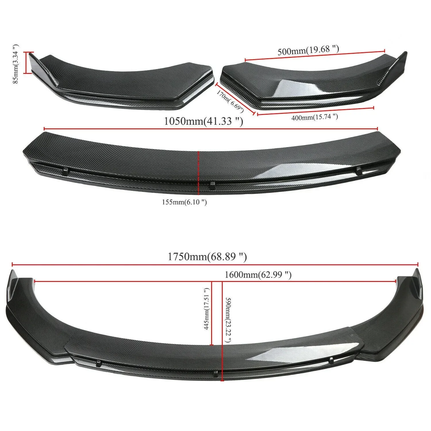 Voor Suzuki Swift 2005-2013 Voorbumper Lip Spoiler Side Splitter Canards Cover Body Kit Guards Auto Tuning Accessoires - 78.7"