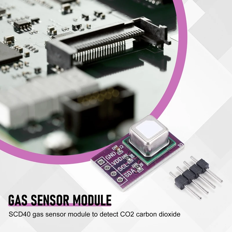 FULL-SCD40 Gas Sensor โมดูลตรวจจับ CO2 คาร์บอนไดออกไซด์อุณหภูมิและความชื้น 2 In 1 Sensor