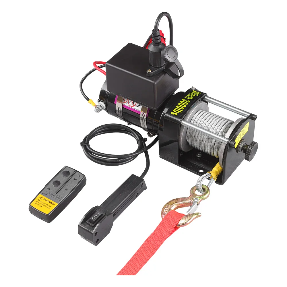 12 فولت/24 فولت 13500lbs سيارة ونش الكهربائية طقم التحكم عن بعد 4x4 سيارة شاحنة رافعة على الطرق الوعرة ونش كهربائي #2