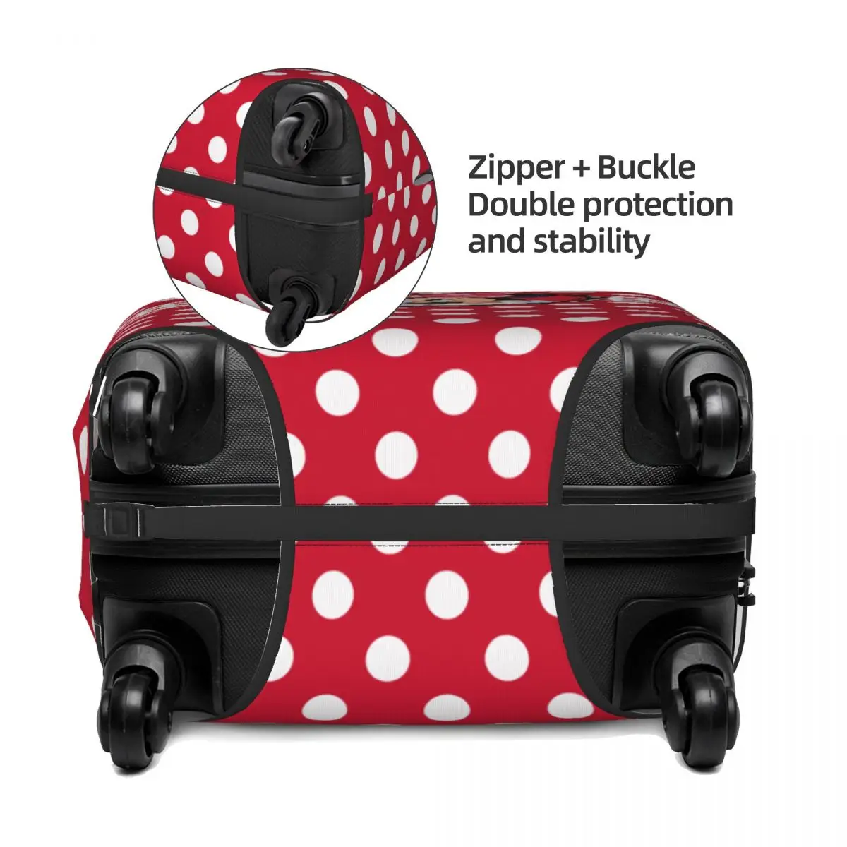 Minnie Mouse Travel Luggage Cover Durable Suitcase Protector Washable Baggage Covers Fits 18-32 Inch Luggage