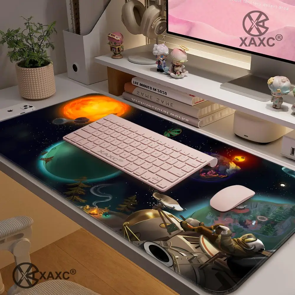 O-Outer Wilds Gaming Custom Print Mouse Pad large keyboard mouse desk pad non-slip rubber gaming mouse pad laptop mouse carpet