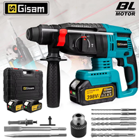 Gisam 26mm Brushless Electric Hammer Multifunctional Rotary Drill Hammer Cordless Rechargeable Power Tool For Makita 18V Battery