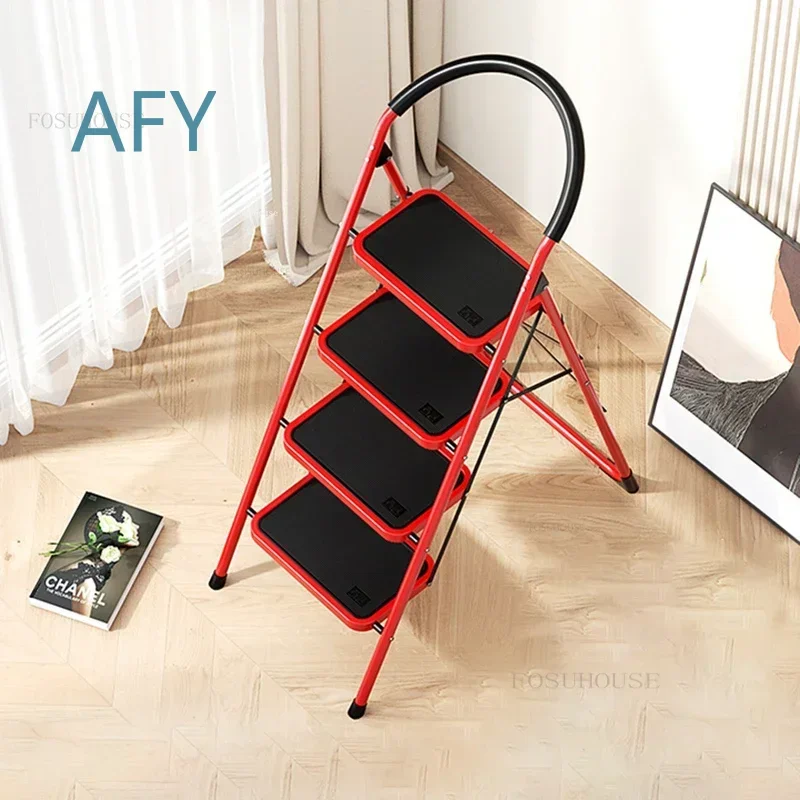 Folding Step Ladder for Carbon Steel Thickened Indoor Herringbone Mobile Staircase Telescopic Ladder Multi Function Step