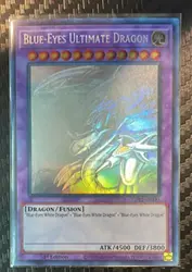 Yugioh KONAMI Duel Monsters GFP2-EN181 Blue-Eyes Ultimate Dragon Holographic Ghost Rare 1st Edition English TCG Mint Card