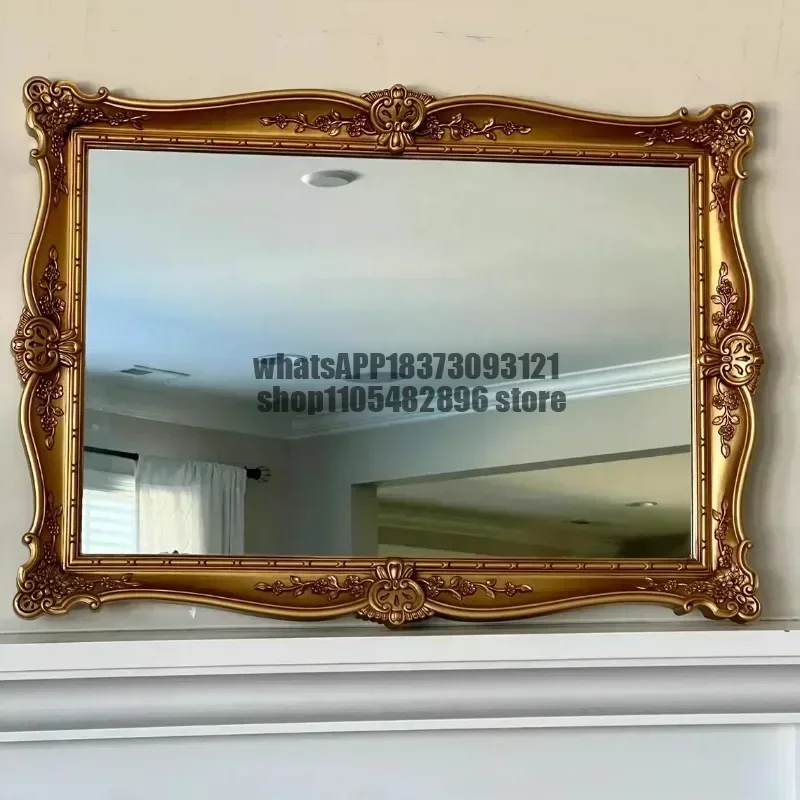 Vintage carved bedroom dresser makeup mirror wall decorative mirror