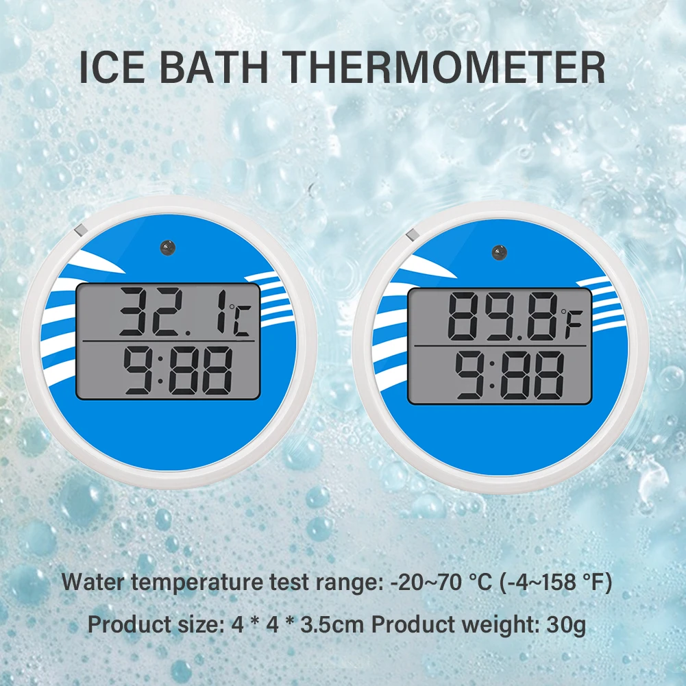 Digital Floating Bath Thermometer with Timer -20~70℃ IP6X Waterproof Water Temperature Meter for Swimming Pool Spa Ice Bath