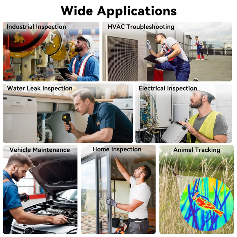 TI01 التصوير الحراري بالأشعة تحت الحمراء -20 ~ 550 ℃   كاميرا تصوير ليزر حرارية محمولة قابلة لإعادة الشحن 240 × 240 كاشف مقاوم للماء ومضاد للسقوط