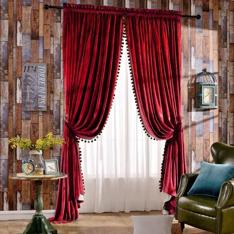 Luxury Velvet Curtain for factory Living Room & Hotel