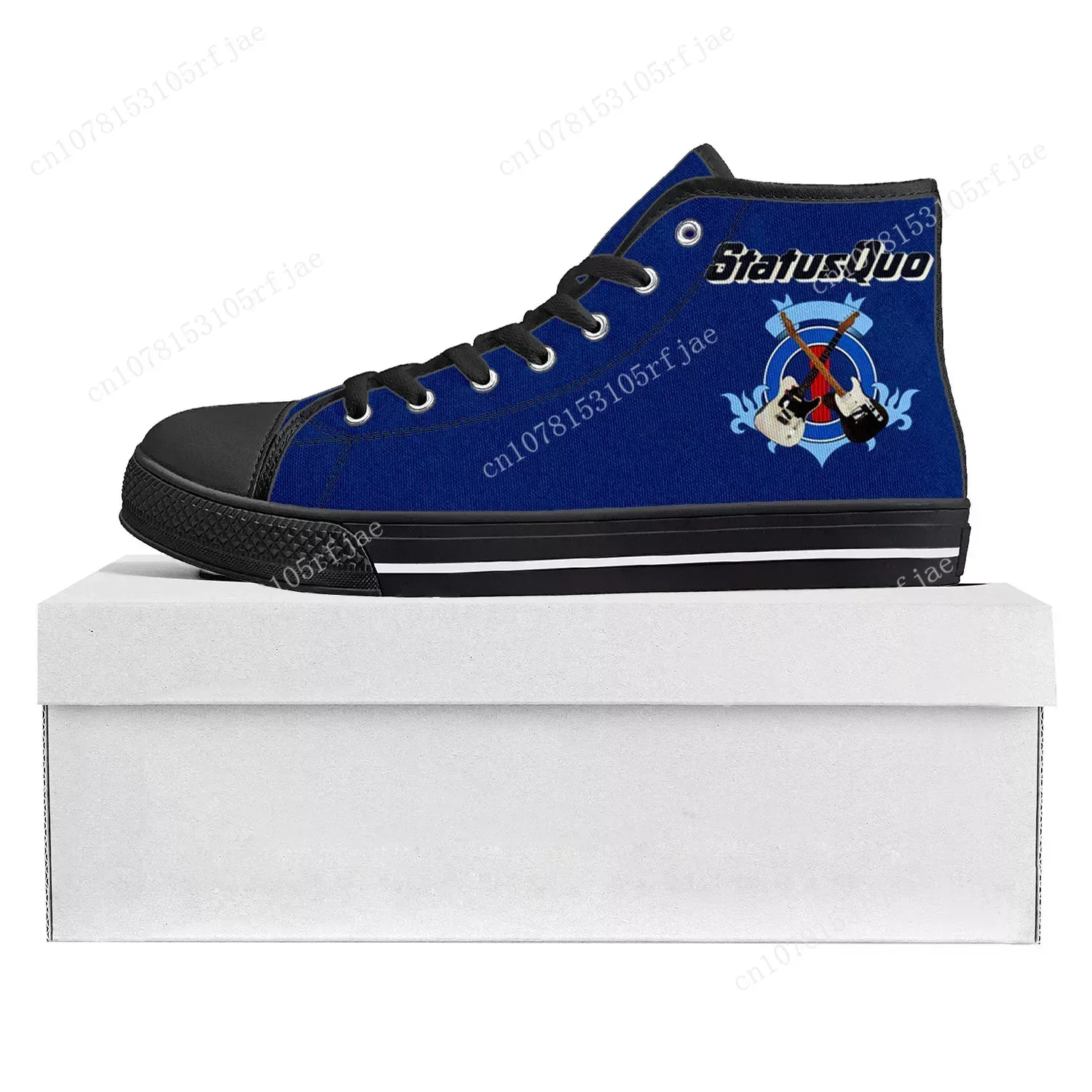 Status Quo Rock Band Fashion High Top High Quality Sneakers Mens Womens Teenager Canvas Sneaker Casual Couple Shoes Custom Shoe