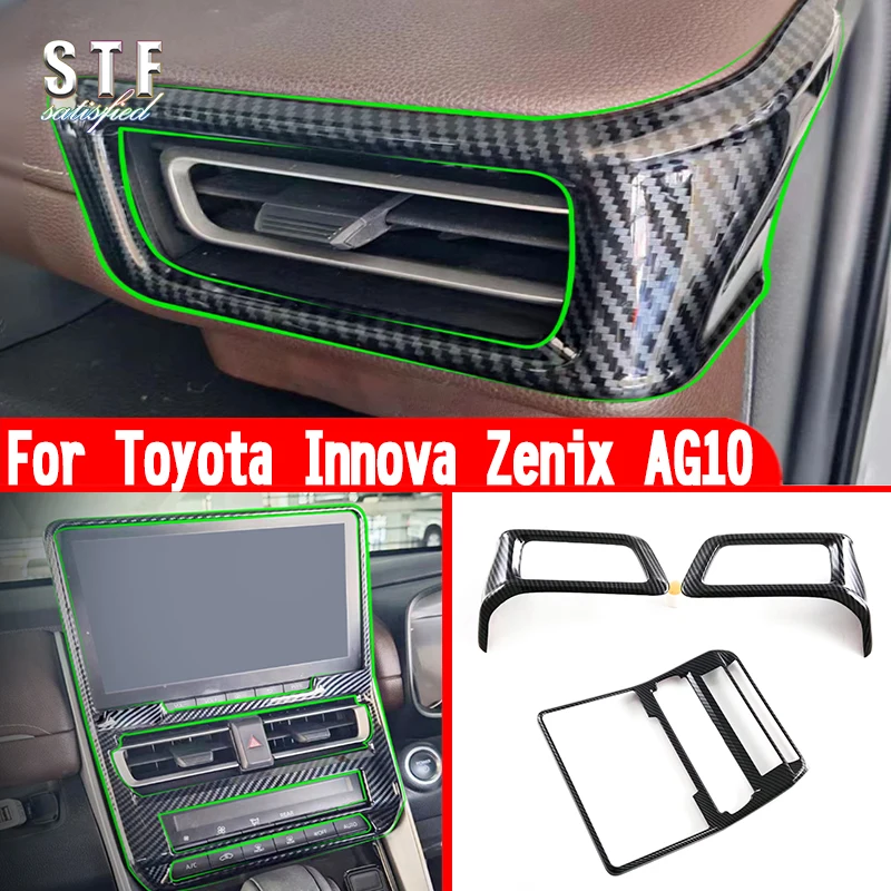 For Toyota Innova Zenix AG10 2023 2024 Car Accessories Air-Condition Vent Outlet Cover Trim Molding Decoration Stickers W4