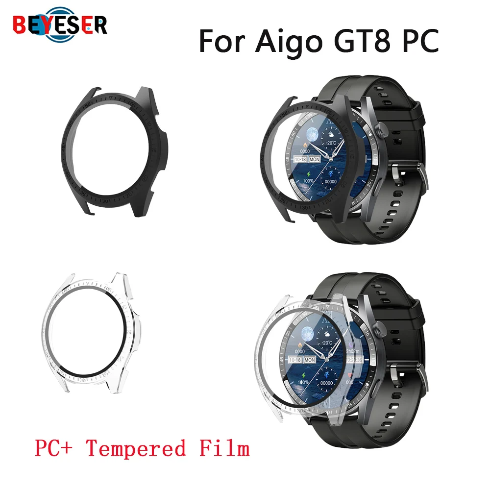 PC+ tempered glass For Aigo GT8 Protective Case Watchband Caes Shockproof Watch AccessoriesScratch Proof Drop-Proof Watch Shell