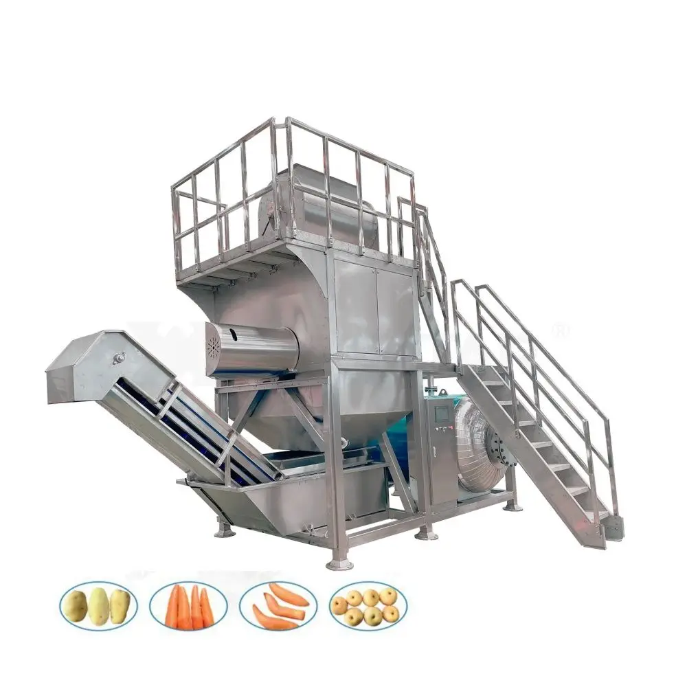 Steam Peeling Machine Automatic Feeding Steam Peeler for Root Crops in Frozen Food Factory